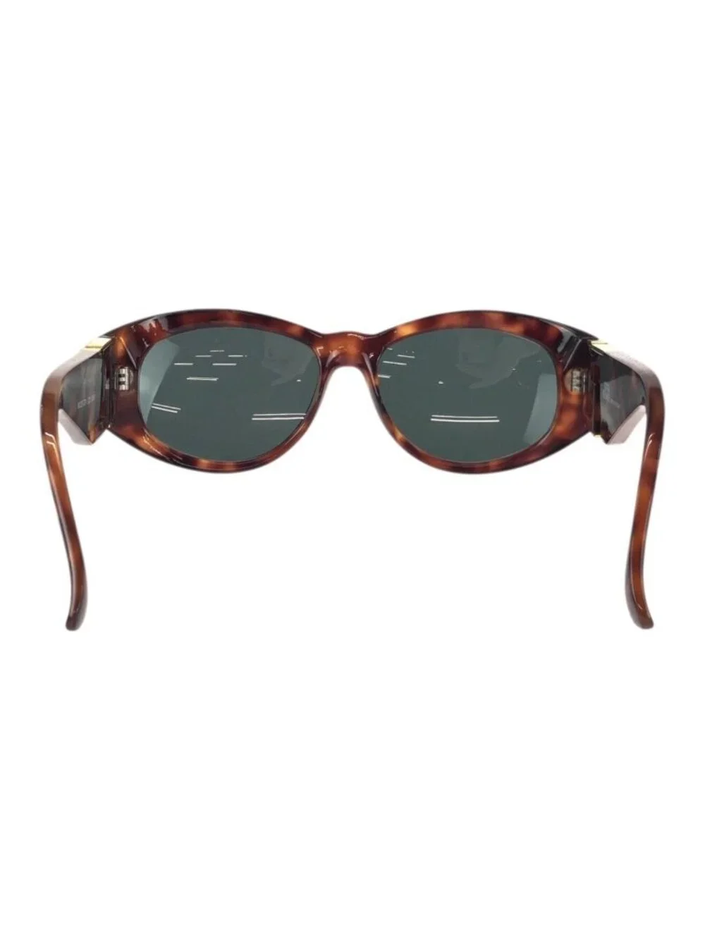 Versace Vintage Greca Havana Brown Gold Acetate Metal Mod Sunglasses Eyewear